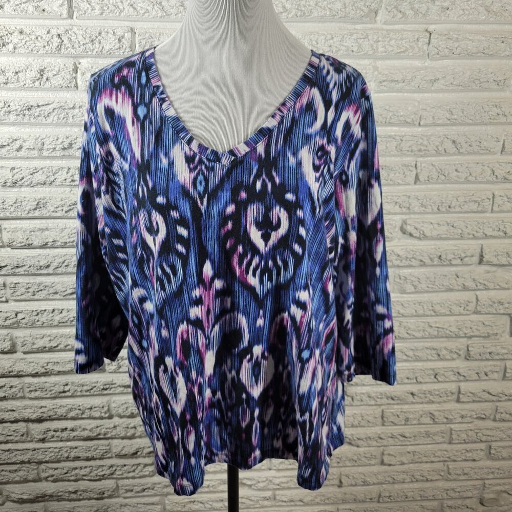 Caribbean Joe Women's Blue and Purple Top